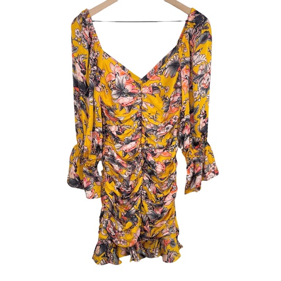 Anthropologie Ranna Gill Ruched Floral Mini Dress - Picture 5 of 16